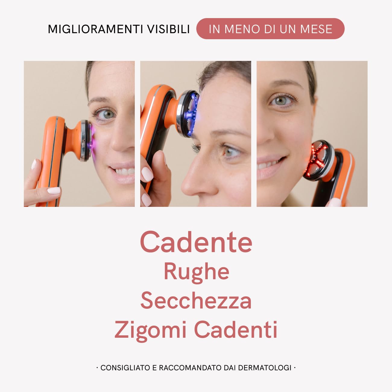MASDERM Radiofrequenza Facciale Professionale con Crema Rassodante 500 ml, Massaggiatore Viso Elettrico Lifting 2 Pack