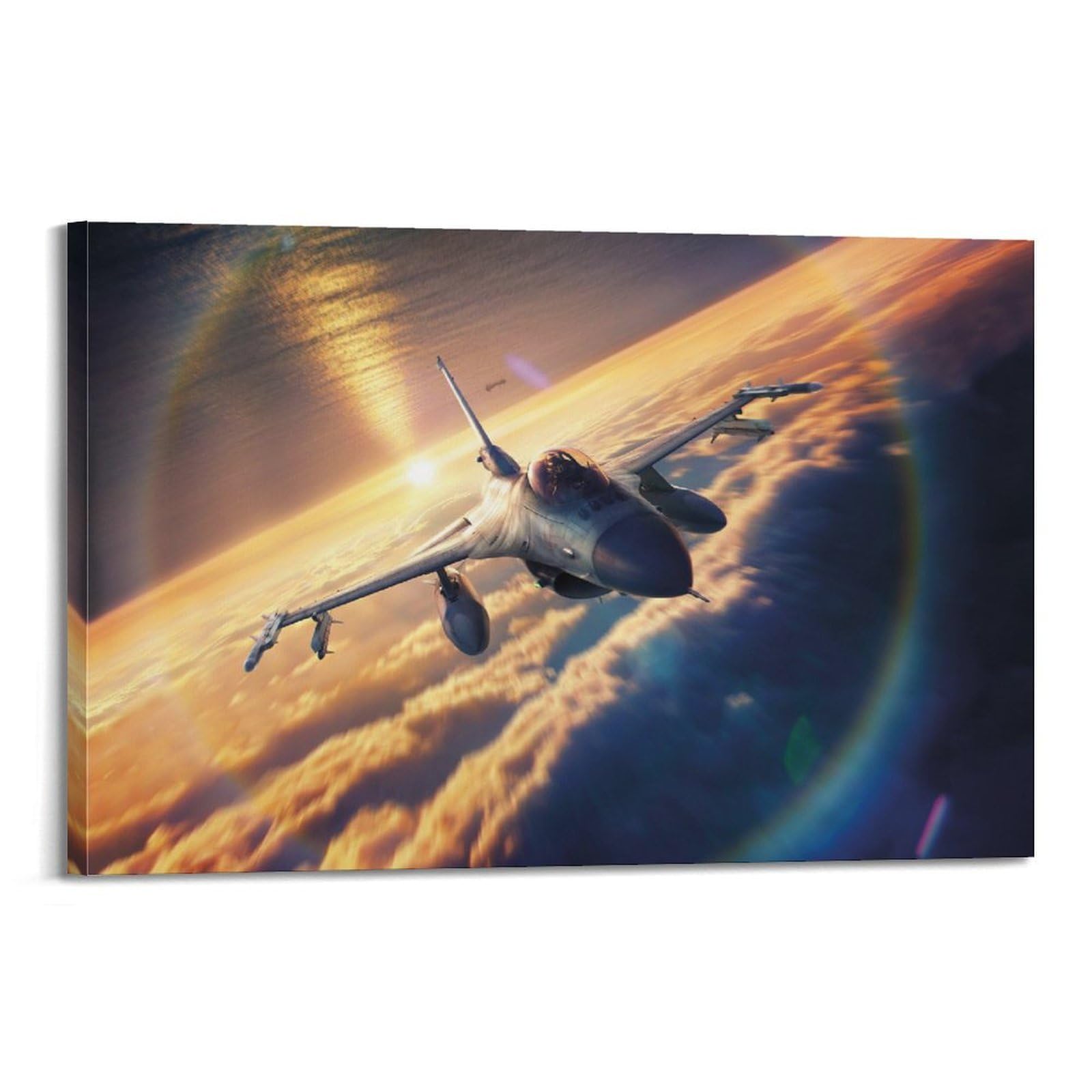 MJZLQN Aviation Poster for F16 Bomber Attack Aircraft Poster Decorative Painting Canvas Wall Posters And Art Picture Print Modern Family Bedroom Decor Posters 20x30inch(50x75cm)