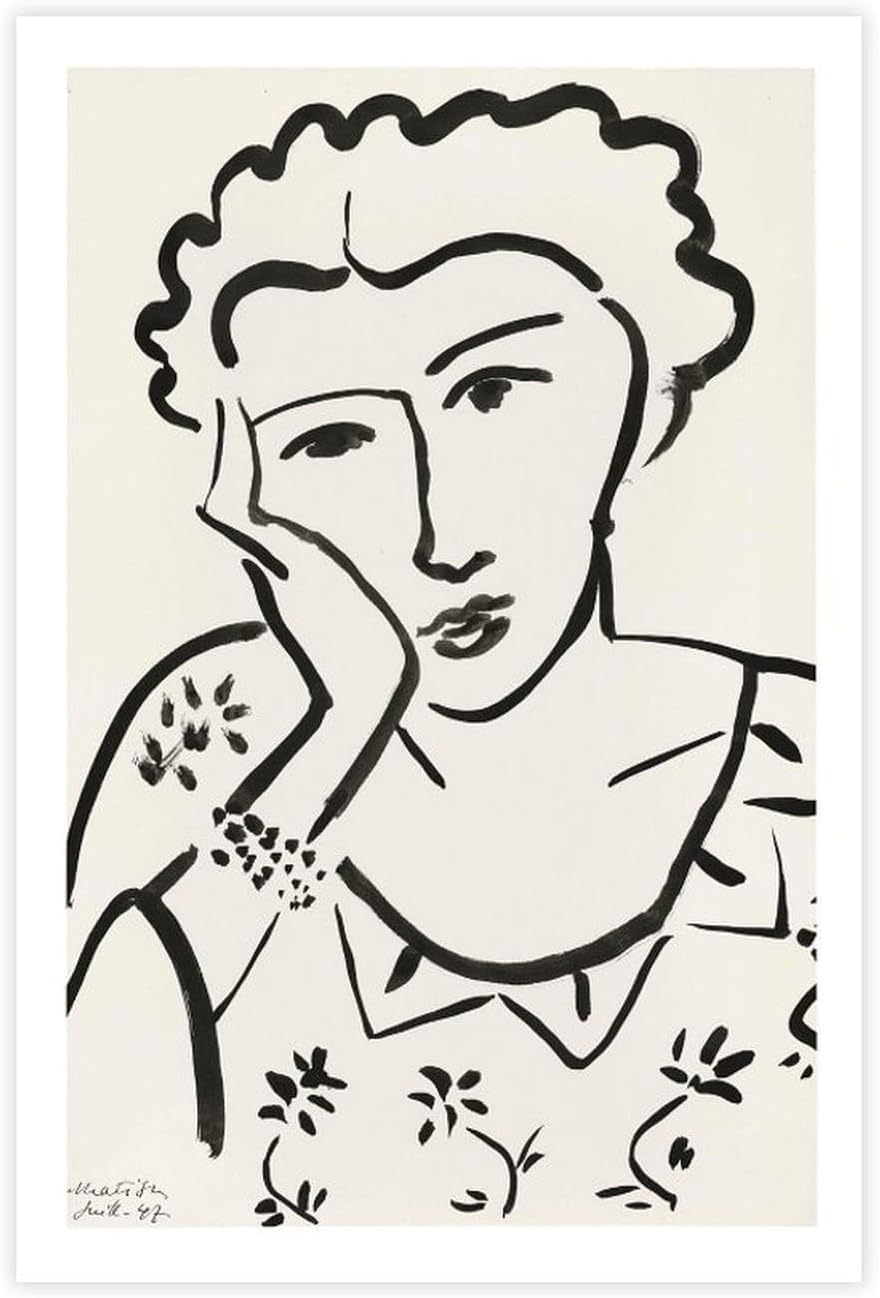 QSDTGHUIKP Henri Matisse Young Woman Leaning 40x60cm Frameless Abstract Canvas Wall Print