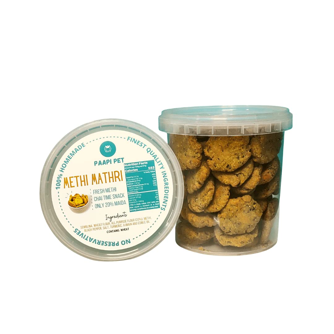 Paapi Pet Methi Mathri - 300g | Whole Wheat & Sooji | 20% Maida | 100% Homemade | No Preservatives | Made Fresh On Order | Namkeen Snack | Chai Time Snack (B0B4WJ51NY) Amazon Price History, Amazon Price Tracker