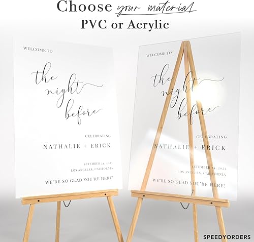 Miniatura 2 de Letrero personalizado de la noche antes de la boda, letrero personalizado de bienvenida a la noche anterior, cartel de boda para ceremonia de cena