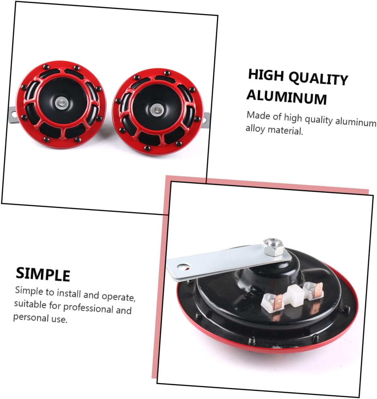 Veemoon Super Loud 12v High Low Tone Car Horns Set with Relay Grill Mount Electric Whistle Horn for Motorcycles and Auto Modification 3pcs