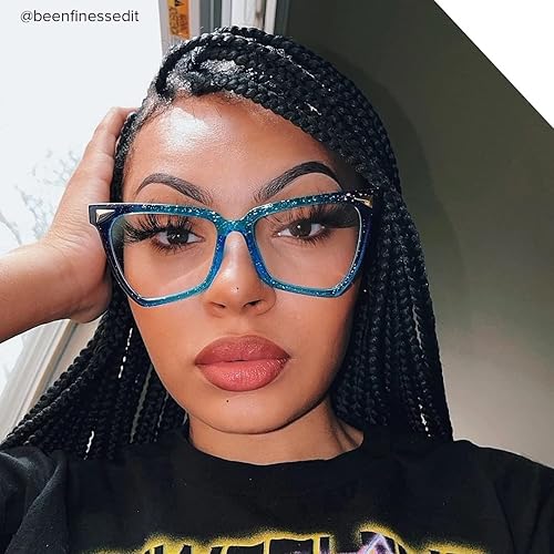 Miniatura 2 de Voogueme Vooglam - Lentes de bloqueo de luz azul con purpurina azul para mujer, sirena OP01860-05