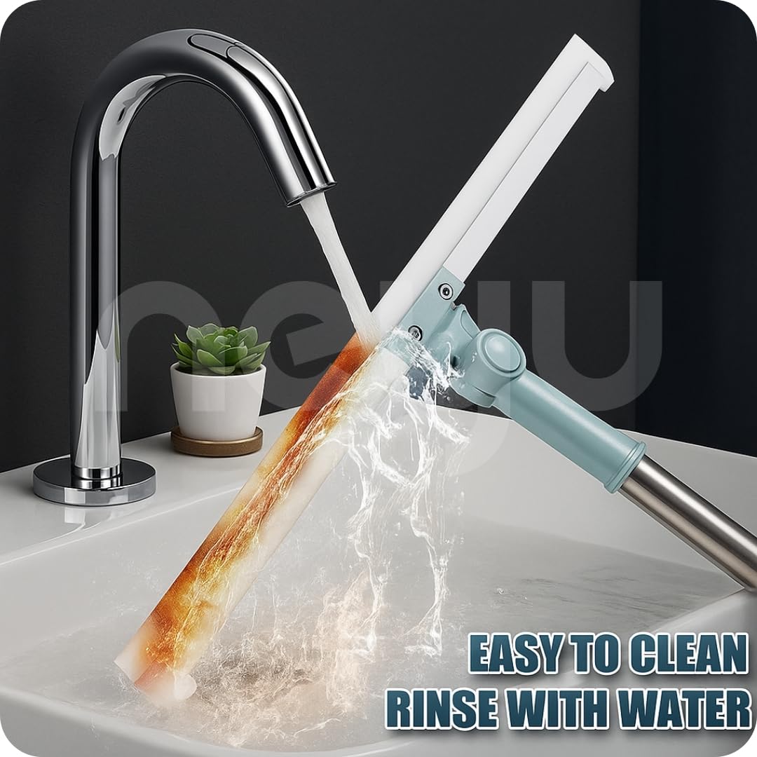 NEYU Magic Broom Sweeper with Extendable Handle | Multi-Functional Silicone Floor Sweeper for Wet & Dry Cleaning | Wipers for Bathroom Floor - Image 6 thumbnail
