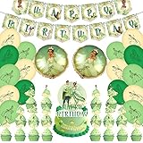 46 pcs Princess and The Frog Party Decorations, Princess Tiana Birthday Party Supplies Includes...