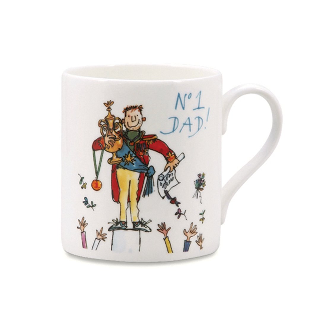 Mclaggan Multi-Colour Quentin Blake No. 1 Dad, Fine Bone China Mug