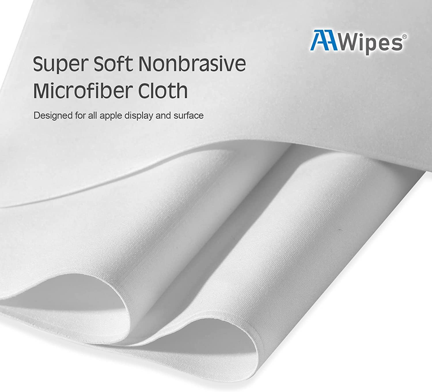 AAwipes Paños de pulido (6.3 x 6.3 pulgadas gris superfino) compatibles con Apple iPhone, iPad, MacBook, iWatch, paños de limpieza de microfibra suaves y no abrasivos (10 paquetes gris)