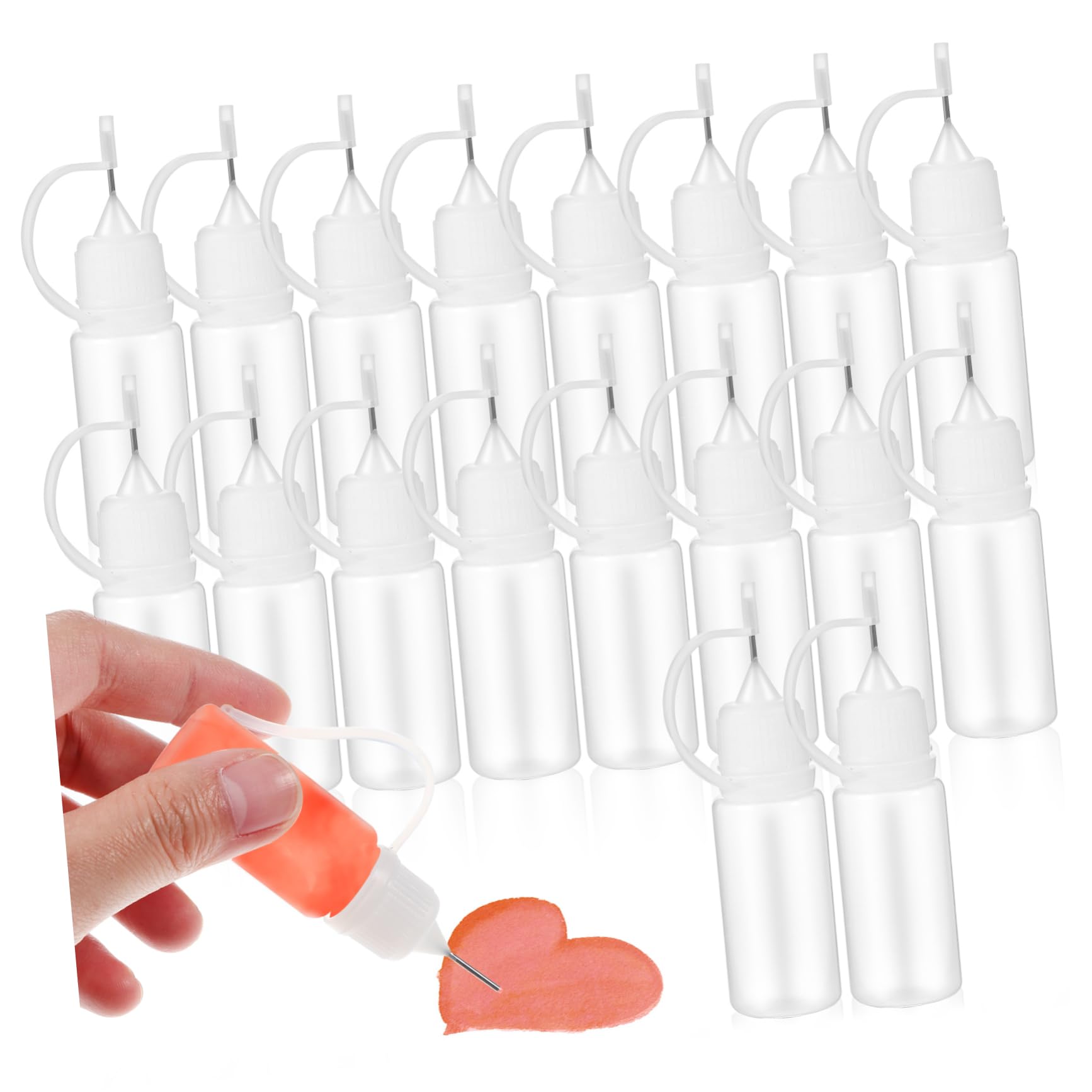 BESPORTBLE 2sets Precision Glue Bottles 20pk Squeeze Bottles for Glue Diy Applicators 20pcs*2