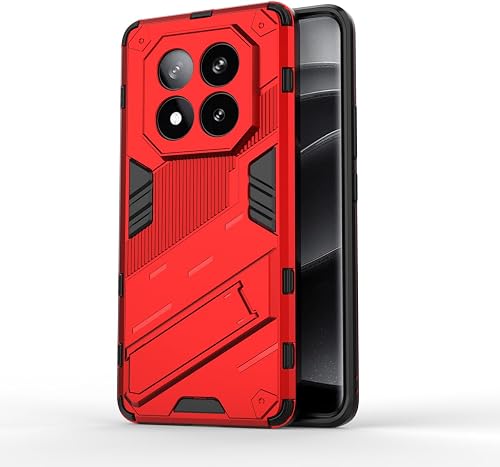 Cover Compatible with Xiaomi Redmi Note 14 Pro 4G - Gadget Mafia ImpactX Kickstand Case (Red)