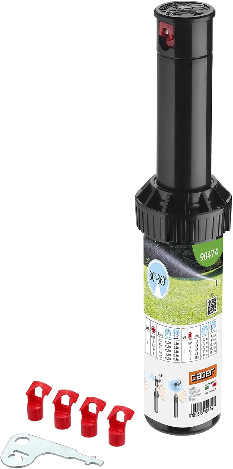 Claber adjustable sprinkler with interchangeable nozzles