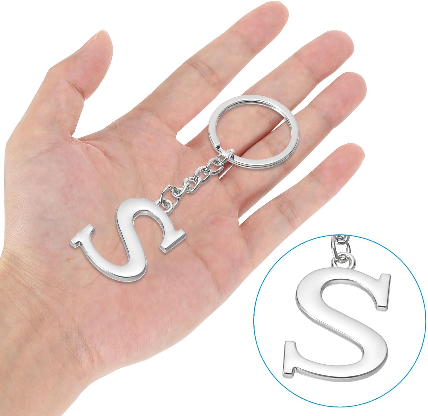 PATIKIL Initial Letter Key Chain, Letter a Key Chain Pendant Key Ring - Image 4