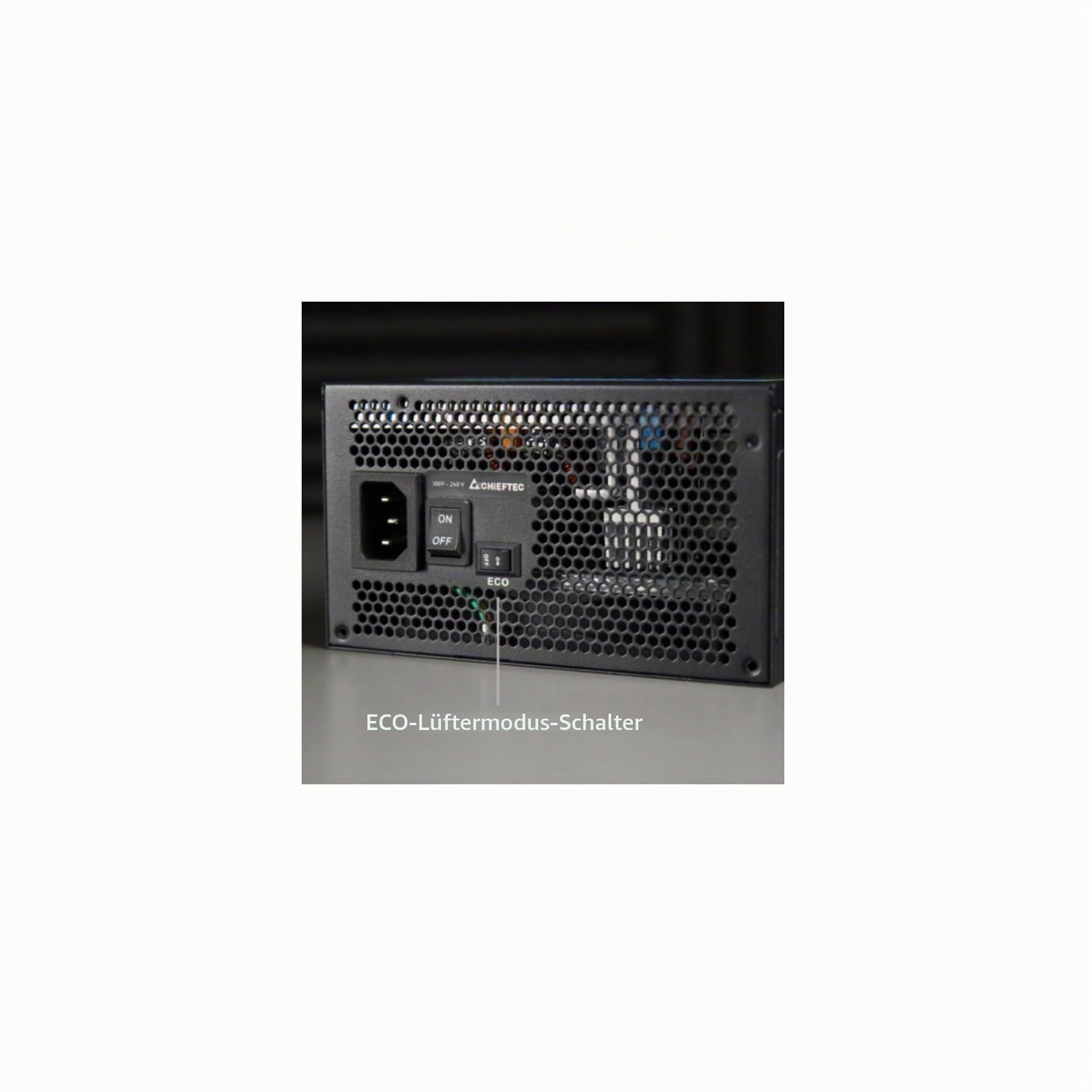 Chieftec Netzteil 750 Watt ATX** ATMOS Series PC-/Server Eingangsspannung: Wechselstrom 100-240 V Anschlüsse: 1x 16 PIN PCIe Gen5 2x 20+4 ATX 8 EPS 4+4 8 6+2 9x SATA 4x MOLEX