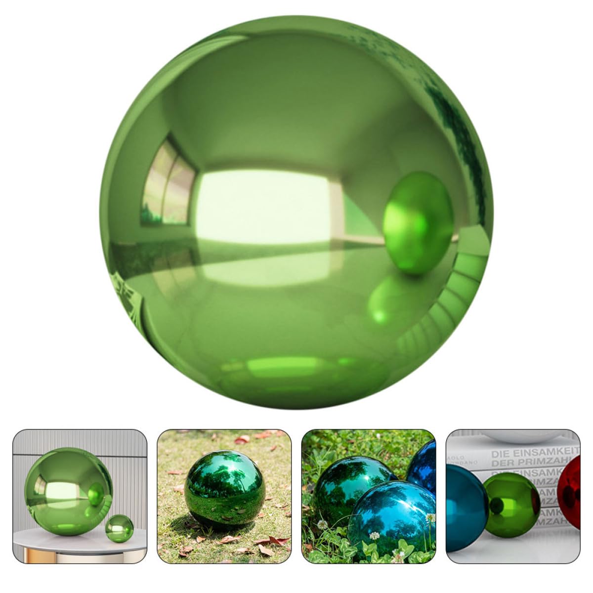 Housoutil Sfera Riflettente 2 Pezzi in Acciaio Inossidabile da Giardino Robusta e Riflettente Superficie Specchiata Decorazione Chic per Esterni