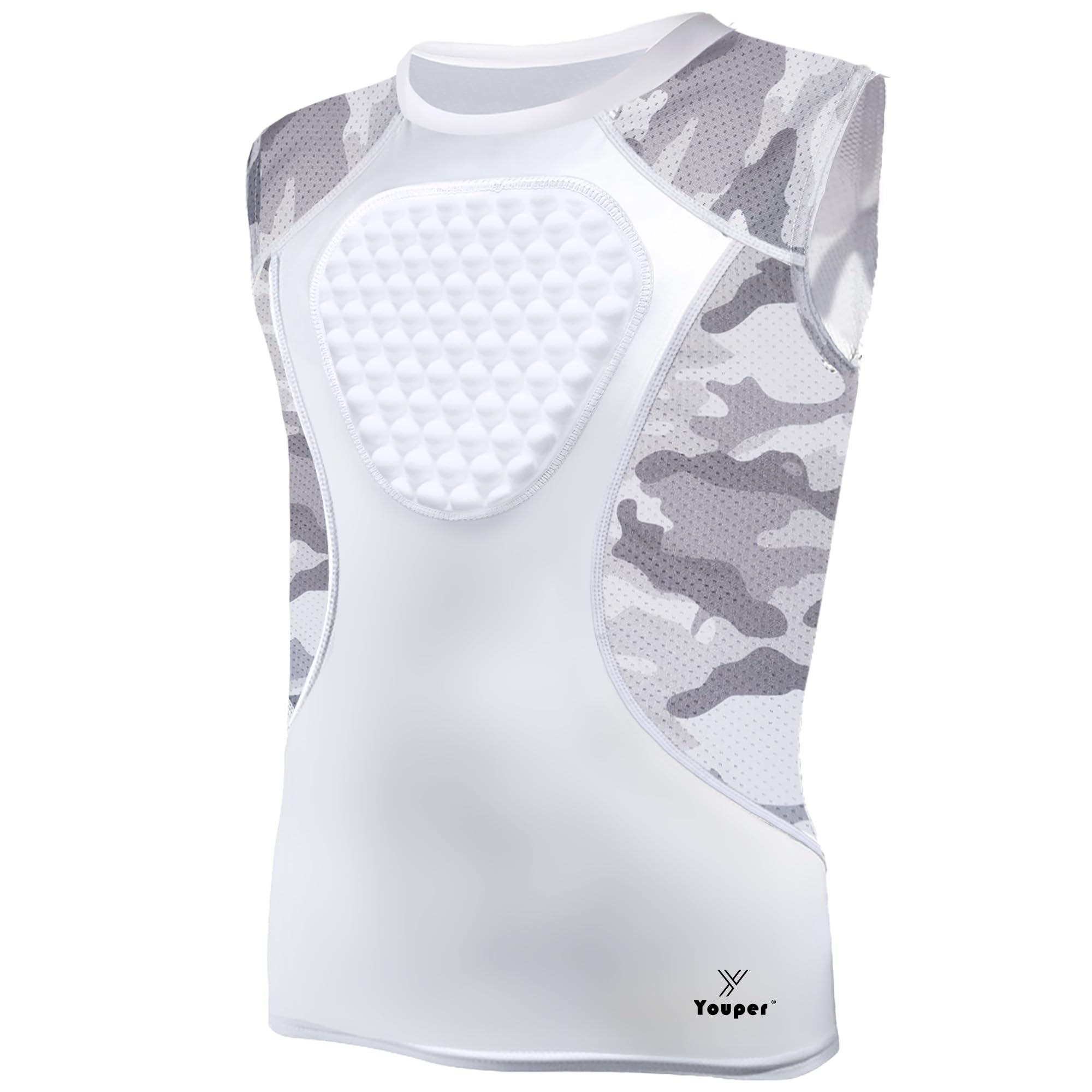 Youper Adult Padded Chest Protector Shirt, Heart-Guard/Sternum Protection for Baseball, Football, Lacrosse & Goalies