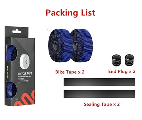 Miniatura 6 de Cintas de manillar de bicicleta de carretera, cinta profesional para manillar de bicicleta, envolturas de mango de ciclismo de carreras, 2 rollos