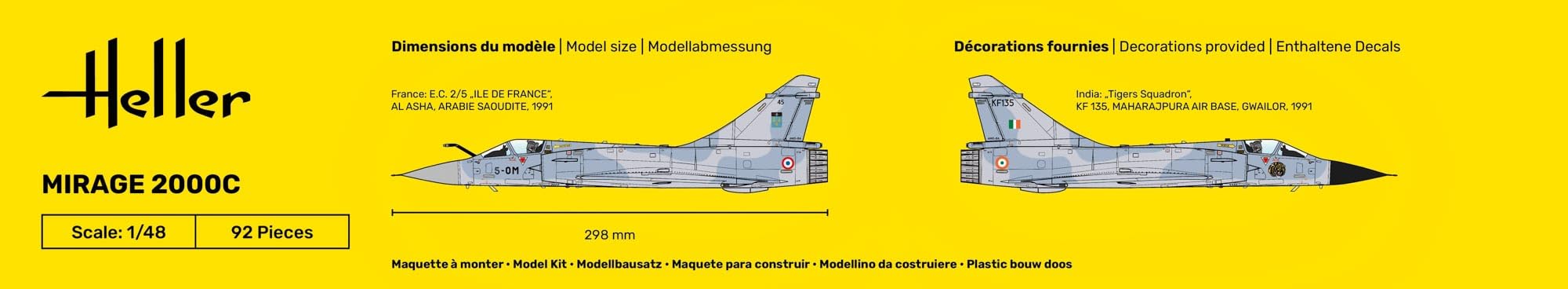 HELLER JOUSTRA Maquette Avion : Starter Kit : Mirage 2000 C