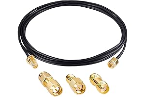Goupchn SMA to SMA Cable Coaxial, 10Ft Bulkhead RG174 Extension Cable with SMA Adapters (3Pcs)