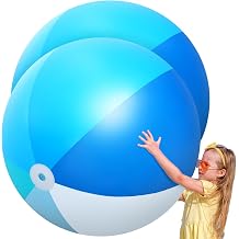Ceenna 2pcs 60" Giant Beach Ball Large Inflatable Pool Toy Ball Summer Swimming Toy Party PVC Jumbo Ball Adult Summer Beach Pool Party Favors