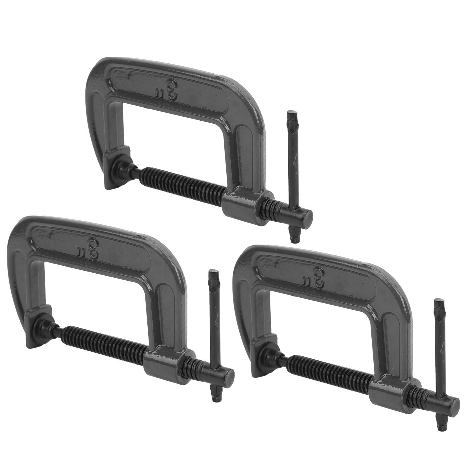 C Huella C, Afermo de Servicio Pesado C Clampas de Trabajo de Madera 3 Piezas C CLAMP CADORWORKING MALEABLED SIDRILLE CLAMP C JUEGO PARA Soldadura y Edificio de Carpintería de Carpintería de Bricolaje