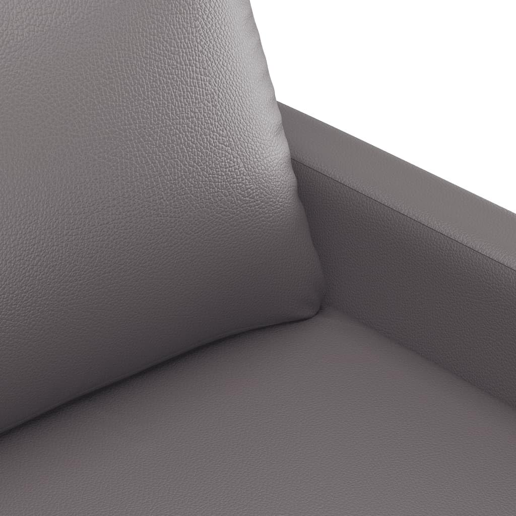 Divano a 3 posti, in ecopelle, grigio, 180 cm, con vano portaoggetti e braccioli, design moderno, divano imbottito durevole, per soggiorno, camera degli ospiti, lounge