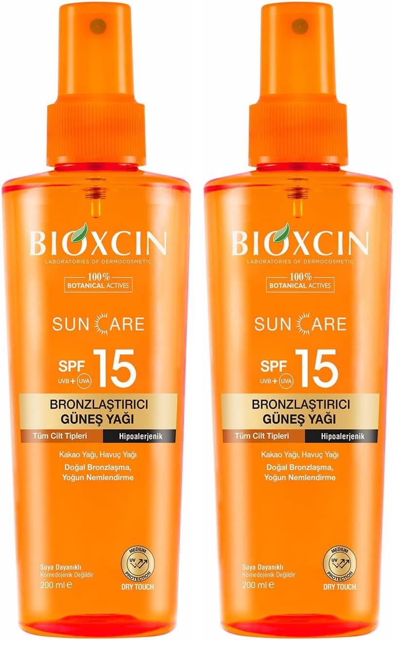 Bioxcin Sun Care Bronzlaştırıcı Yağ 200 Ml 15 Spf (2 paketi)