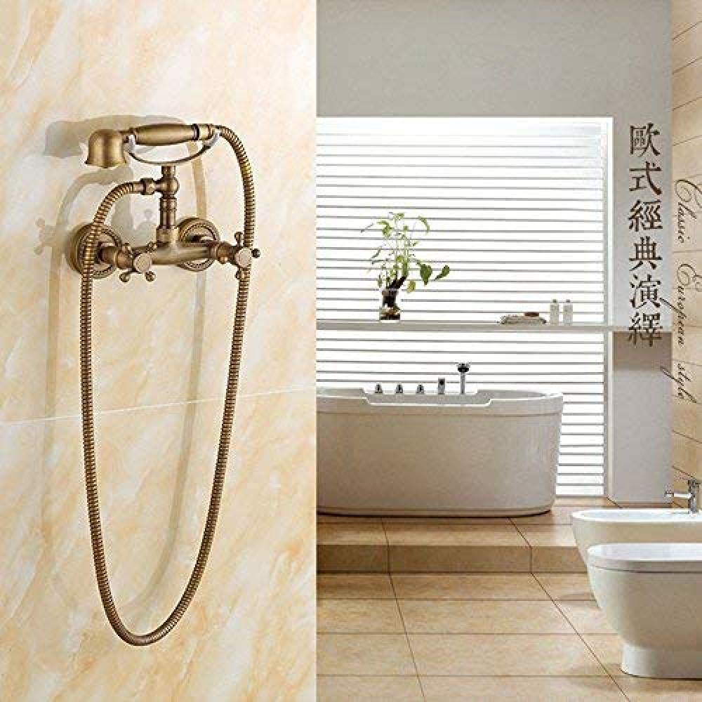 Rubinetto da Cucina Set Doccia a Pioggia Rubinetti da Bagno antichi Doccetta a Mano in Rame Antico Rubinetti per Acqua Calda e Fredda