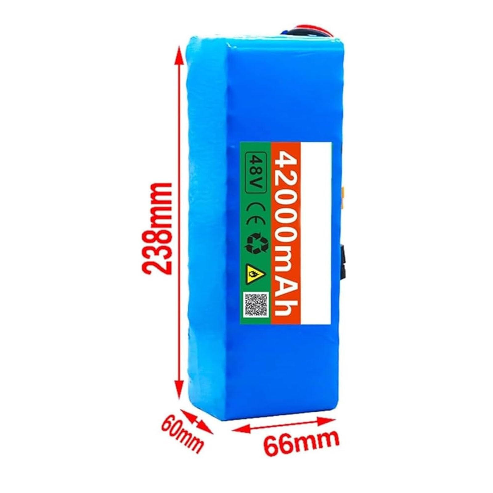 Batteria agli Ioni di Litio da 48 V E 42 Ah per Biciclette Elettriche, con Caricabatterie E BMS Integrato, con Protezione per Motori da 1500 W A 200 W 48V 42AH,XT60