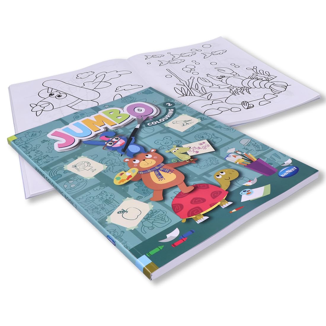 Navneet Jumbo Colouring Book 2 - Libri da colorare per bambini - 160 pagine - Libri di pittura e colorazione per bambini - Youva Crayons