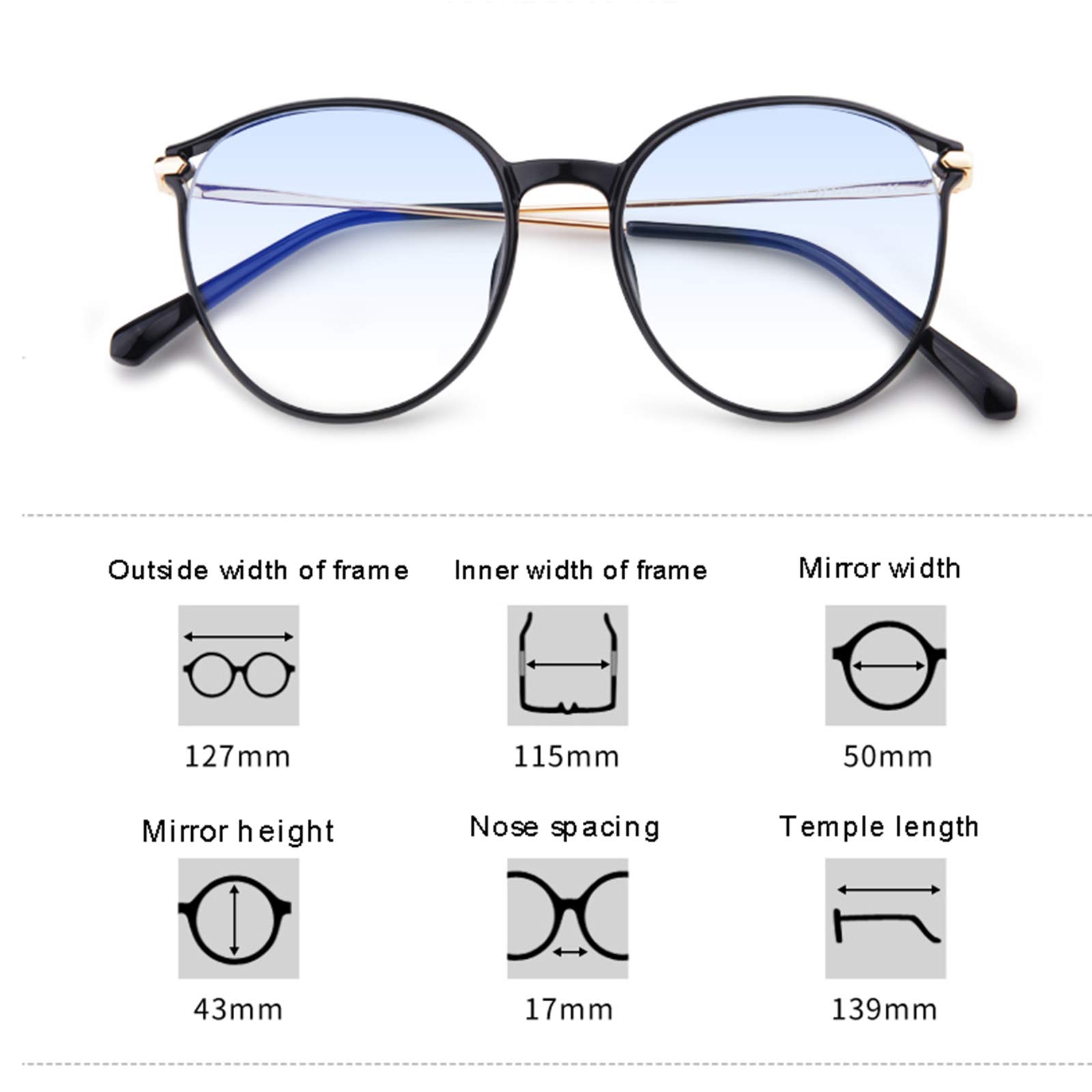 Blue Blocking Blocking Blocking Glasses, Reattori di Moda per Le Donne Anti Anti UV Ray/Glare Computer Eyeglasses Moda Lettori di Moda per Le Lenti in Resina delle Lenti HD HD,A,+1