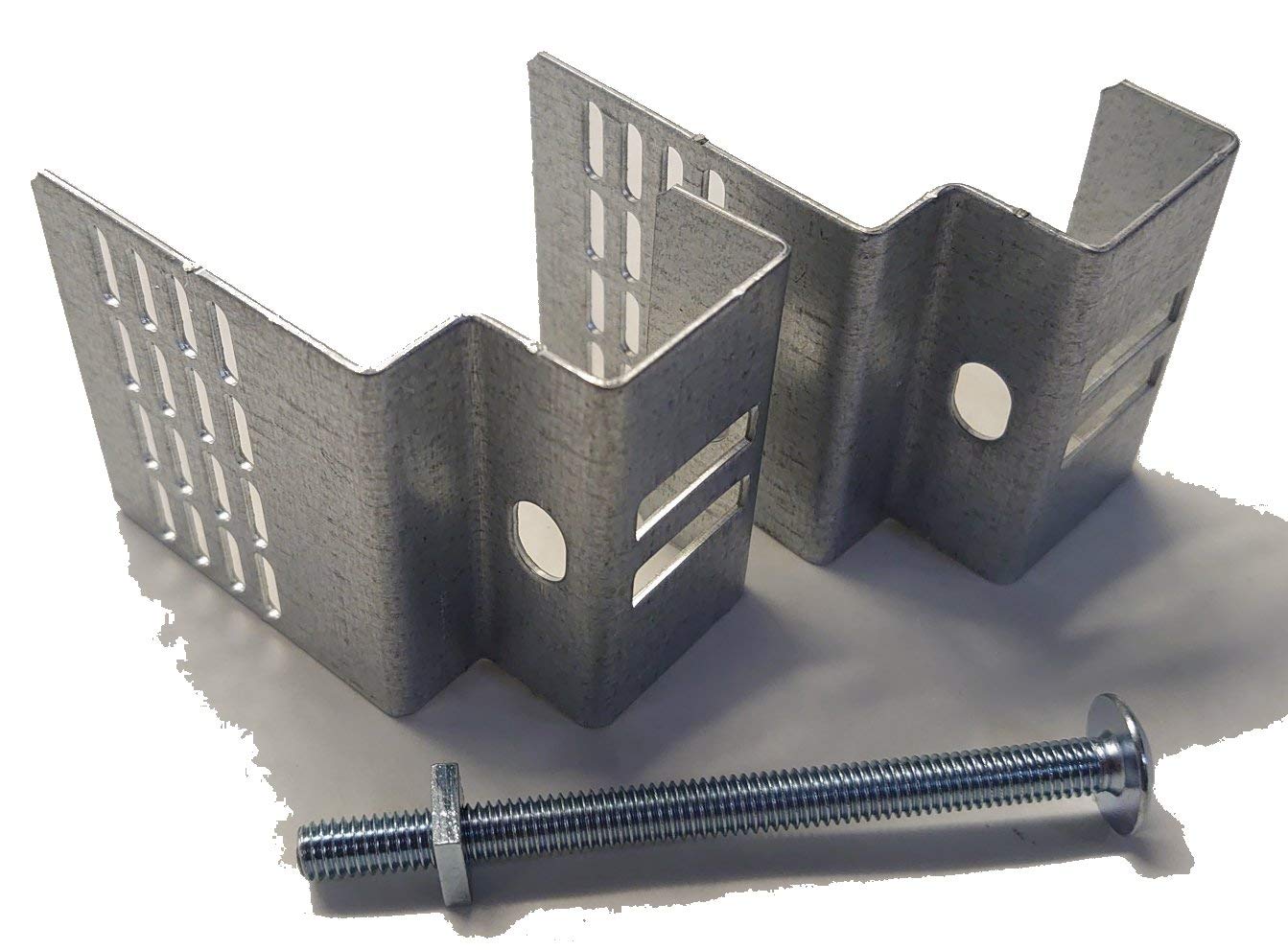POSTFIX 3.5" Universal Slotted Concrete Fence Post Bracket. (Single Bracket comprising 2 Halves and 1 Fixing Bolt) (2)