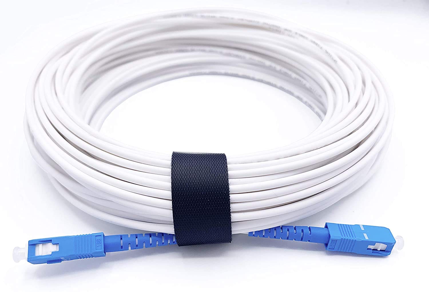 Elfcam - Cavo Fibra Ottica SC/UPC per SC/UPC Simplex Monomodale LSZH Bianco (1M)
