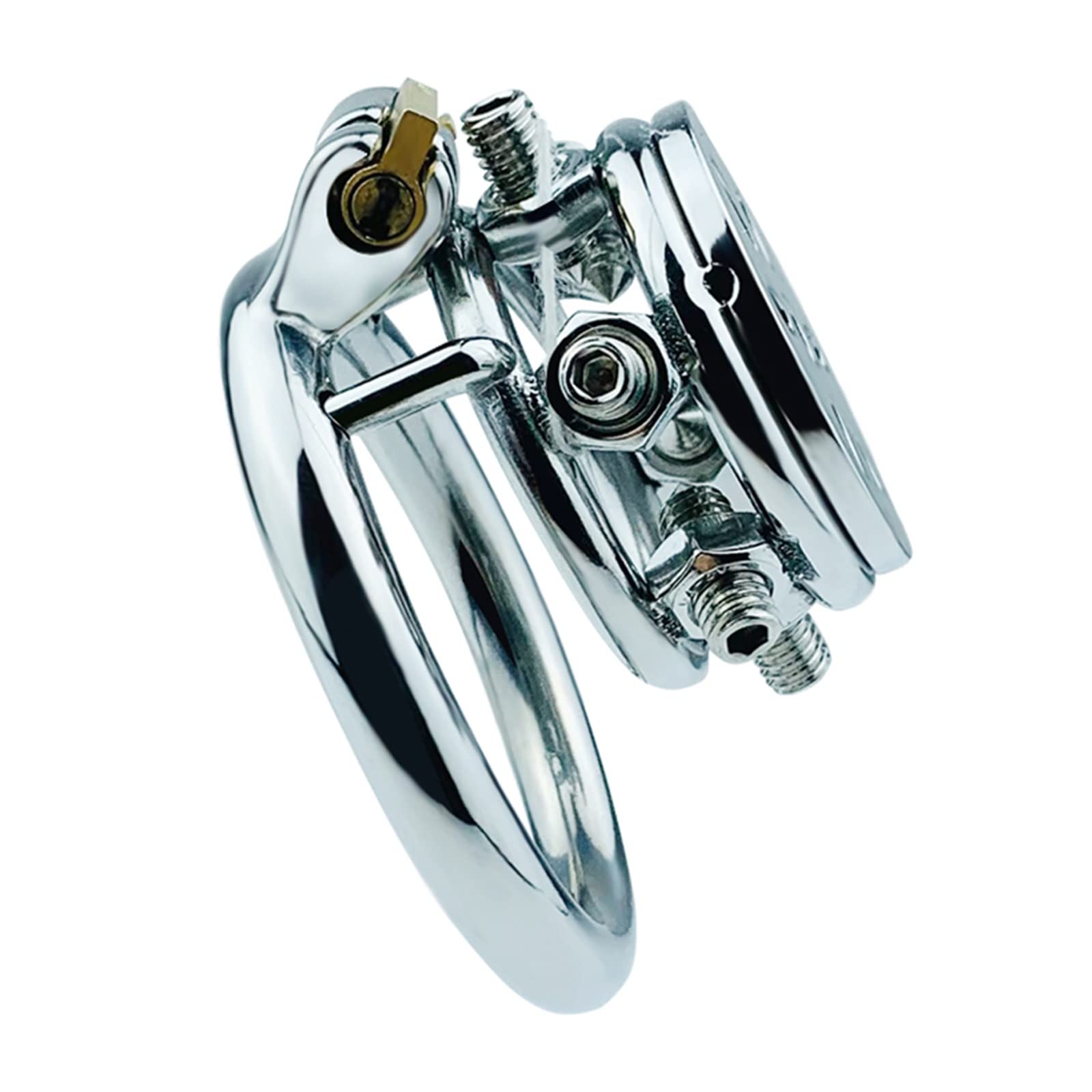 Coupe De Chasteté La Plus Récente Mâle avec 6 Vis Pointillées, Acier Inoxydable Petite Cage Pénis, A/B Deux Styles De Bague Cage De Bite, SM Fetish Bondage Jouets Sexuels,40mm,A