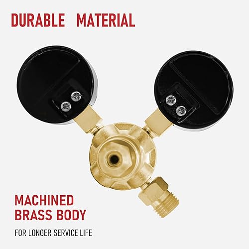 Vista 5 de RX WELD Reguladores de argón Medidores de soldadura a gas, regulador para MIG y TIG, conexión de entrada CGA580