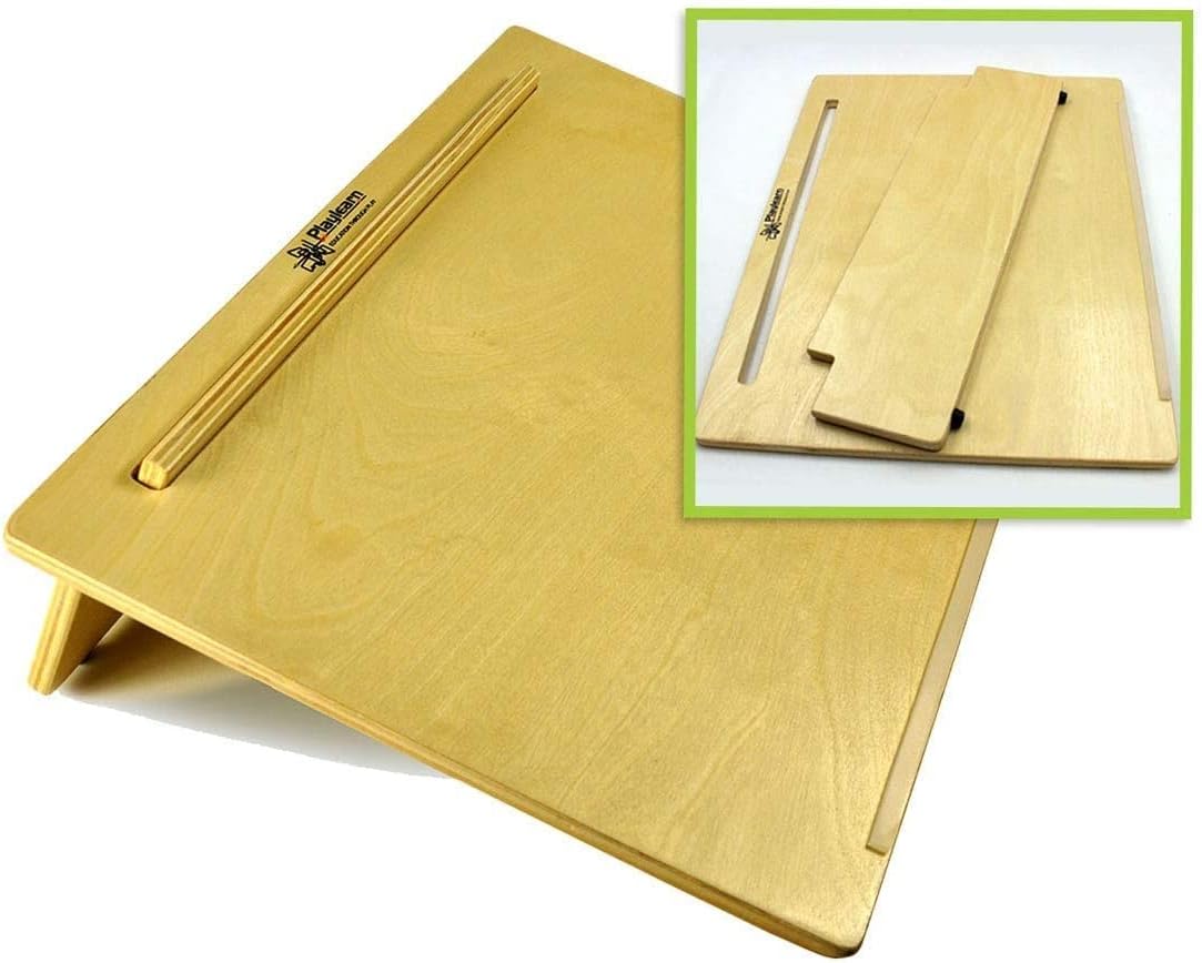 Playlearn Ergonomic Writing Slope | Wooden Writing Board | 20° Slope for Correct Posture | Non-Slip Surface | Extra-Wide (18 x 14 inches) | Rustic Functional Brown Wood