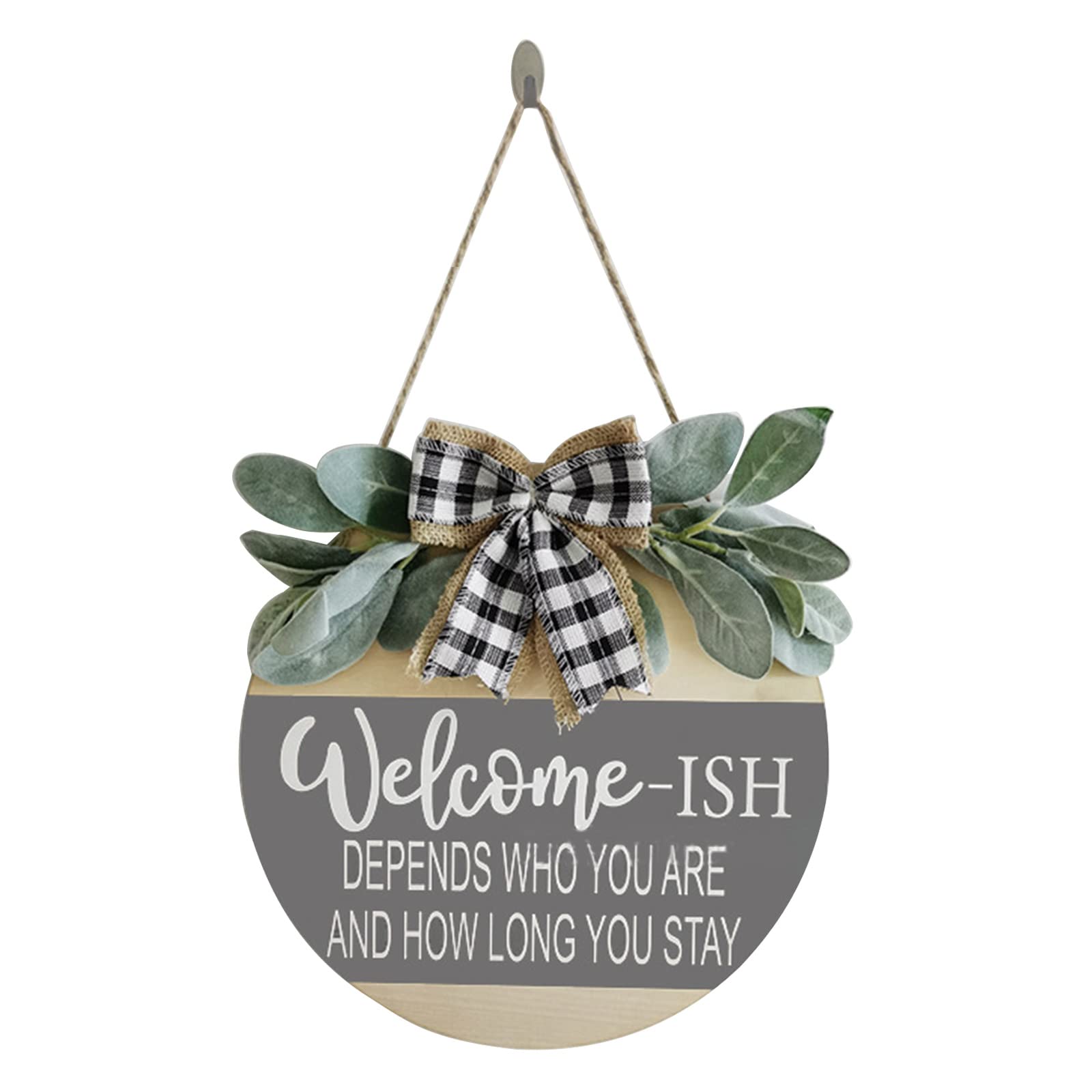 Kalttoy Welcome-ish Sign Front Door Decoration Welcome Front Porch Hanging Outdoor Indoor Entryway Farmhouse Housewarming Gifts ish Sign Door Porch Decoration Farmhouse Housewarming