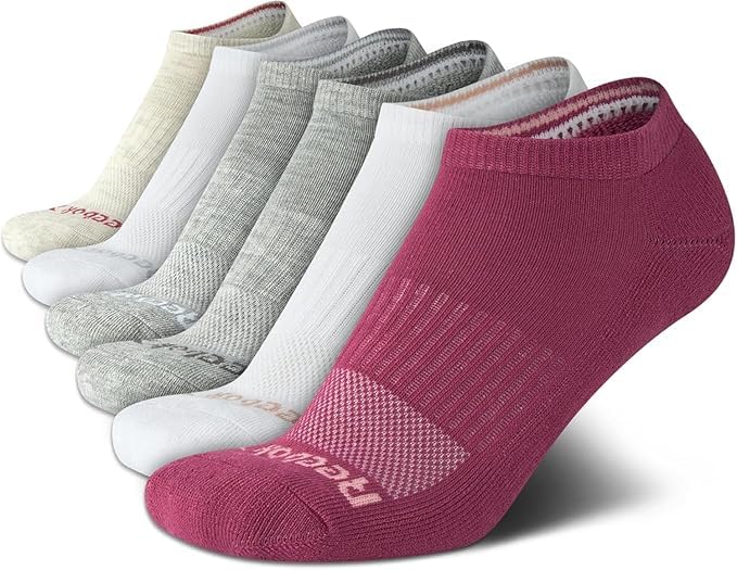Image of Reebok Womens Low Cut Socks 6 Pack Lightweight Performance Athletic Socks | Performance Stretch, Lightweight and Breathable Toe Seam with Arch Support