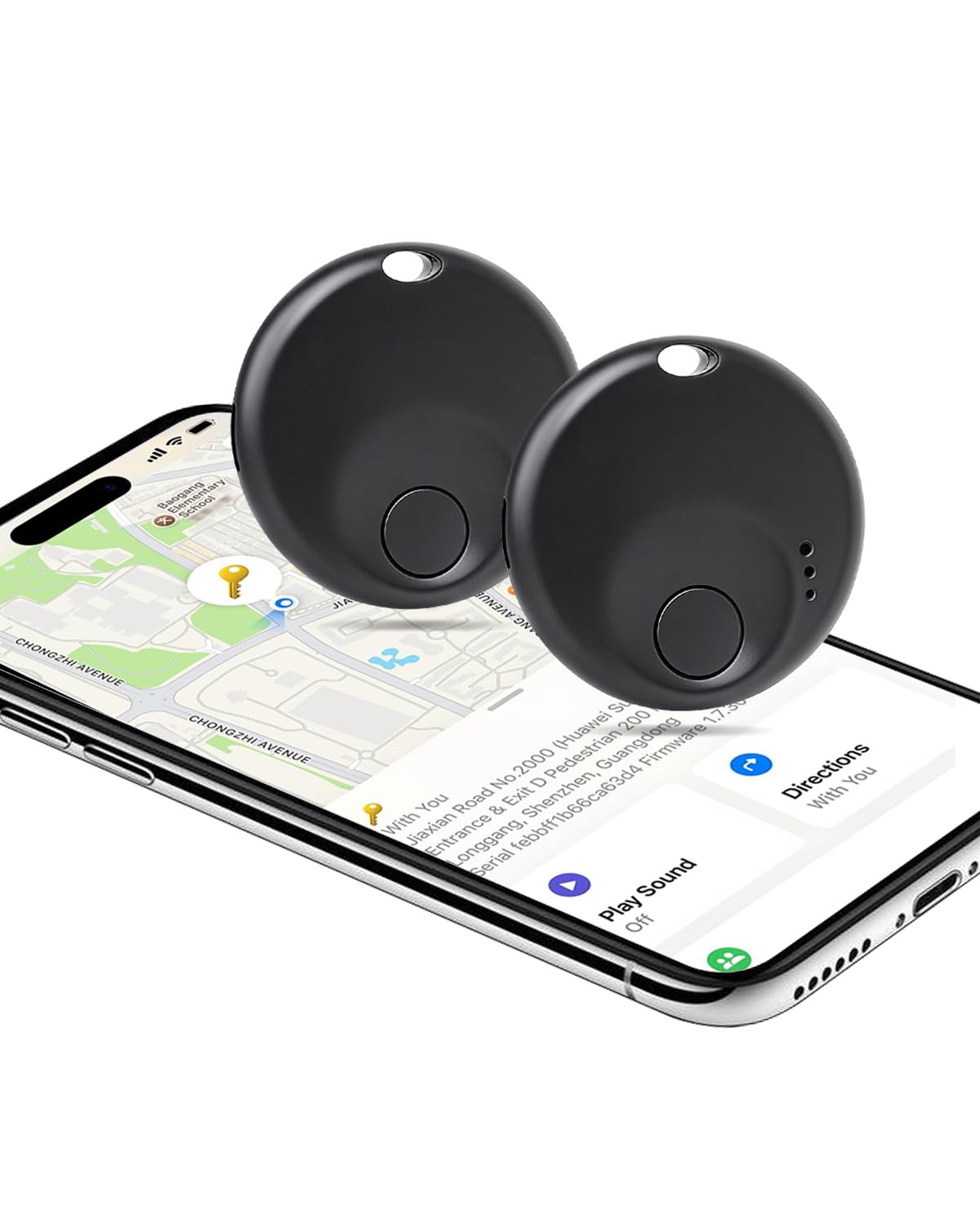 Air Tracker Tags-2 Pack - for iOS Only - Bluetooth Keys Finder Luggage Tracker Compatible with Apple Find My APP, Item Locator for Luggage, Backpack, Suitcases