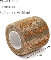 Vista 3 de Yoo & Main 12 rollos de cinta adhesiva de camuflaje autoadherente, vendaje cohesivo, envoltura de rifle, escopeta, camuflaje, cinta adhesiva