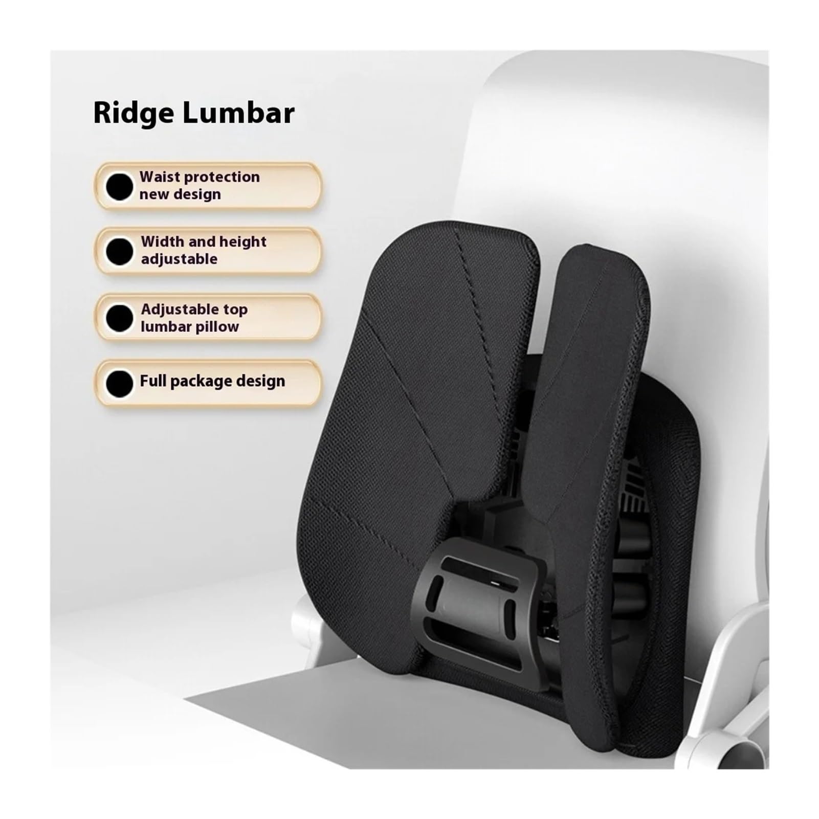 cojín del Asiento de Coche Cojín de Soporte Lumbar portátil Ajustable for Oficina Coche