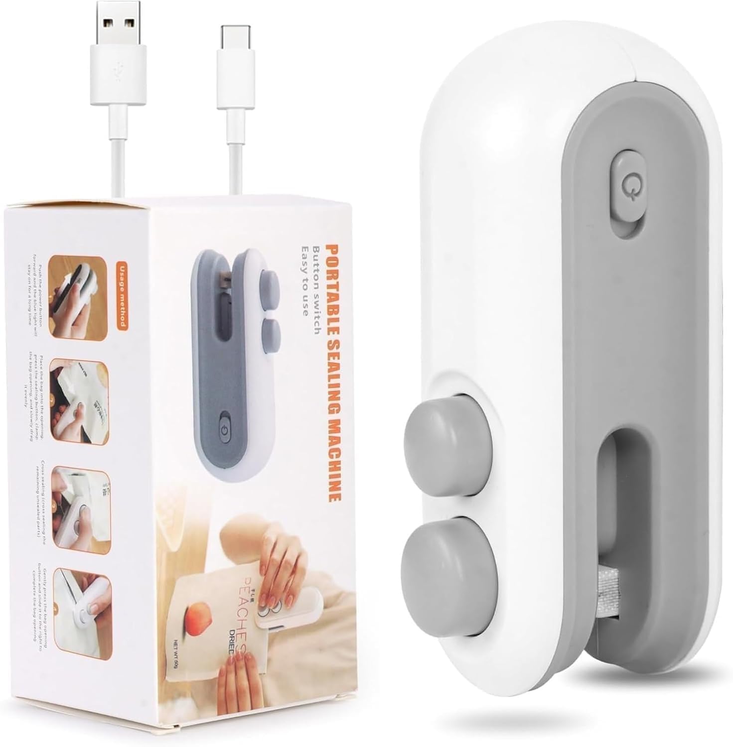 wearonics Portable Mini Sealing Machine, Handheld Heat Sealer for Plastic Bags, Chips, Snacks, Storage Rechargeable Vacuum Sealer, Compact Sealing Tool for Kitchen, Travel, Home Use-image-35