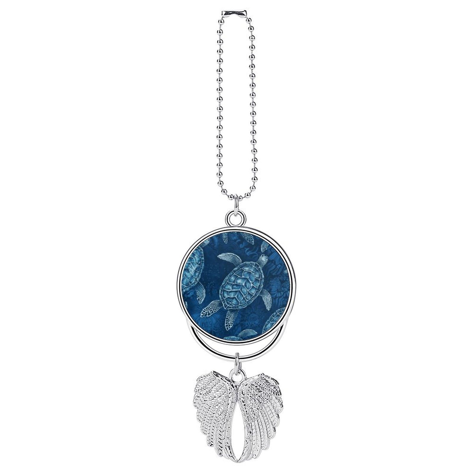 Funny Car Mirror Sea Turtle-Blue Hanging Ornament Cool Automotive Rearview Mirror Pendant Accessories Cute Truck Charm Decor and Gifts for Men Women Colorful