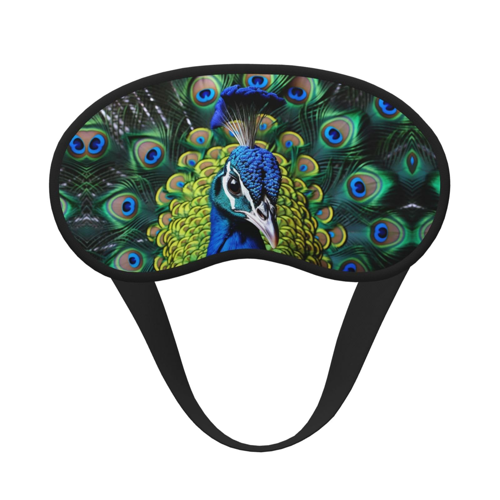 Sleep Mask for Side Sleeper Silk Sleeping Eye Masks with Elastic Strap Super Soft Eye Sleep Shade Cover Blue Peacock Blackout Night Blindfold for Women Men Travel