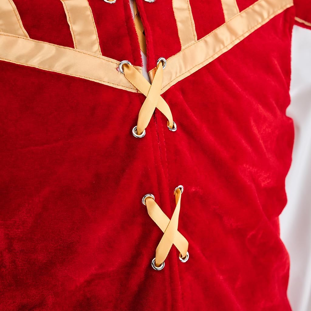 Men's Tudor Costume Elizabethan Period Tudor Nobleman Renaissance Velvet Doublet Jerkin Shirt Breeches Suit - Image 9