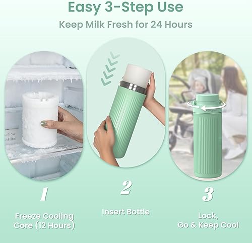 Miniatura 4 de MomMed Enfriador de leche materna, enfriamiento rápido mejorado a 43 °F en 1 hora, enfriamiento de larga duración 24 horas, almacenamiento de leche