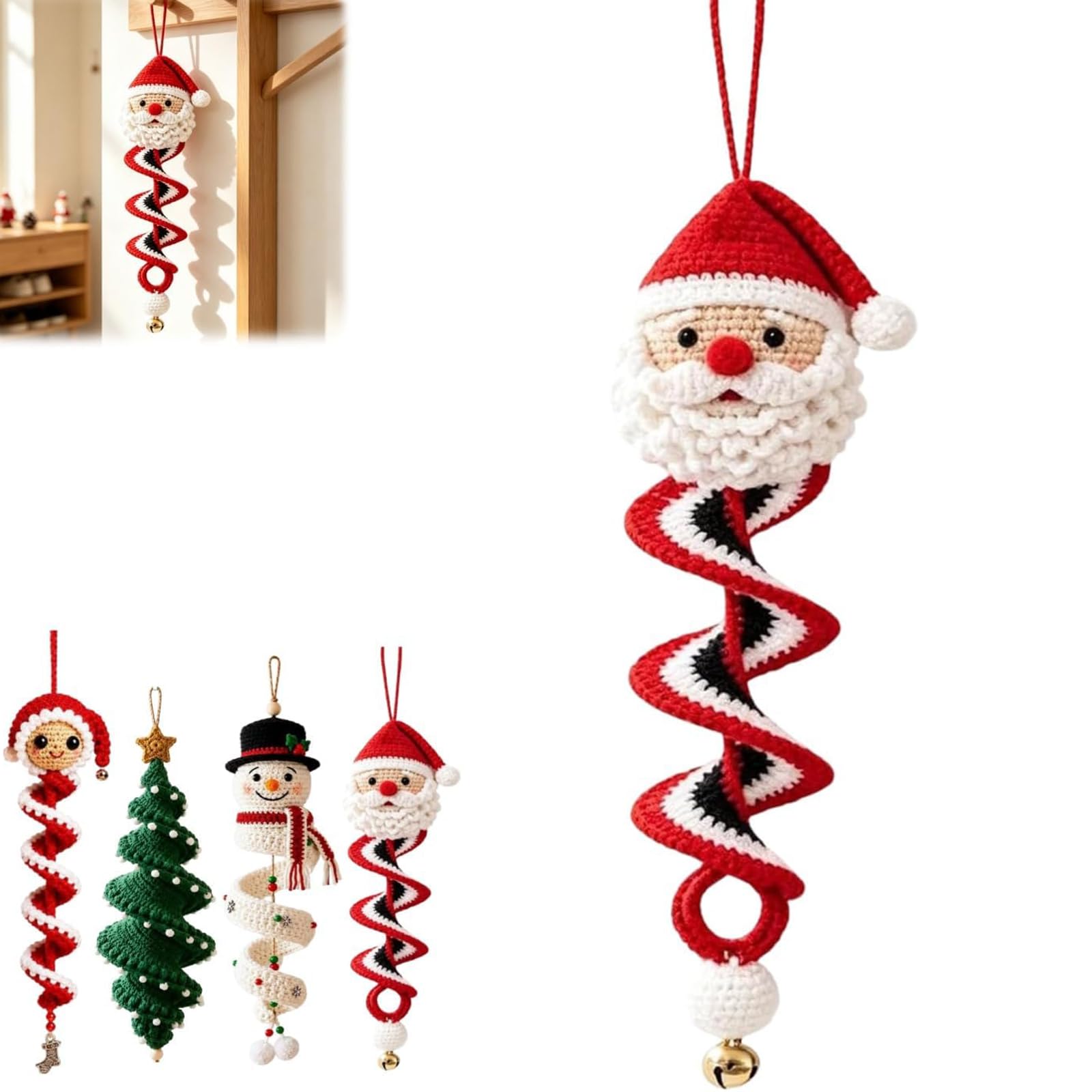 GUUTHQOR Crochet Snowman Spiral Ornament DIY Kit, Christmas Decoration (#A)