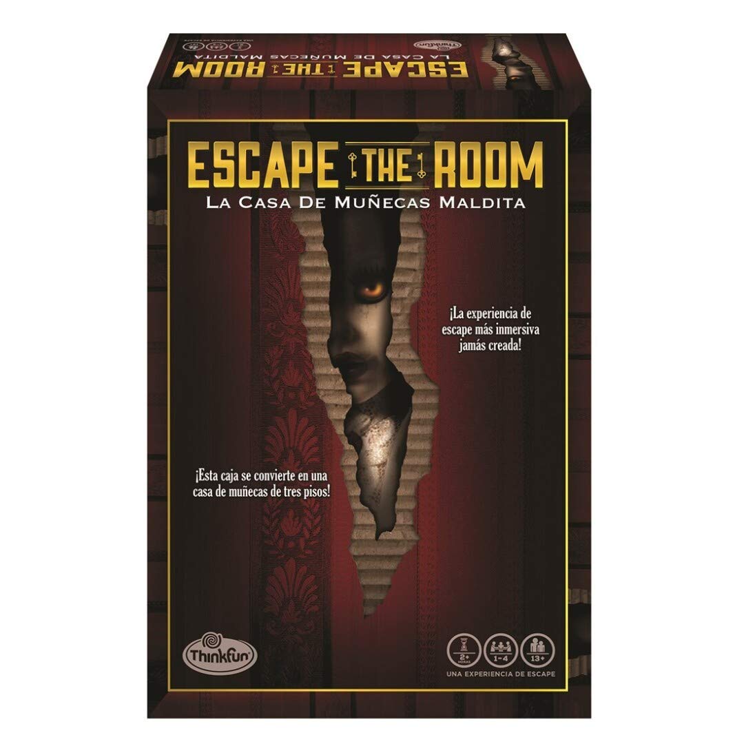 ThinkFun - Escape Room: The Cursed Dollhouse, Logic and Research Game, Original Gifts for Women, 1-4 Players, Spanish Version