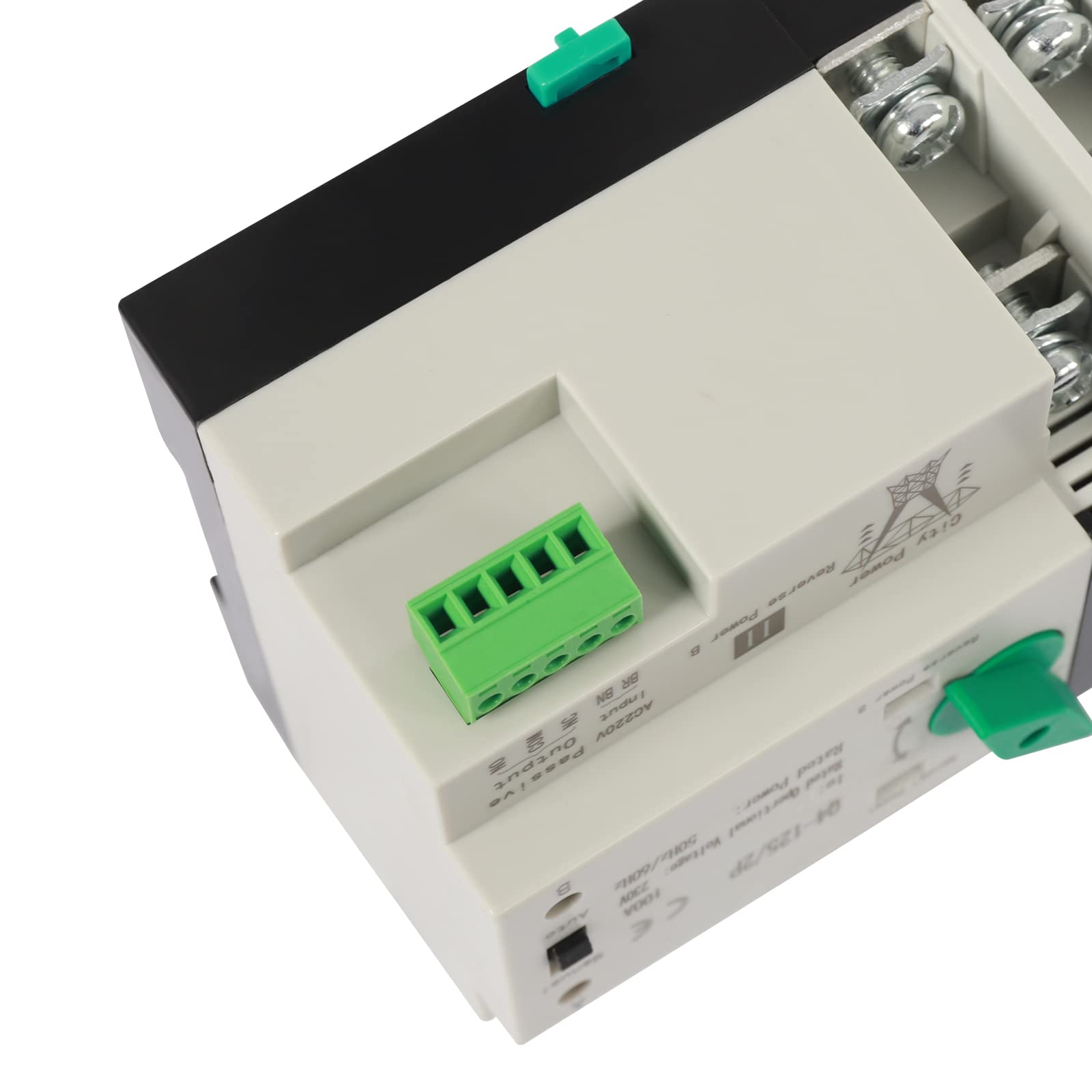 Automatischer Transferschalter, 2P 100A 230V, Automatic Dual-Power-Umschalter, Switch G2R Transfer Switch, Hutschiene Notstrom Netz Umschalter Netzumschalter für Strom, USV, Wechselrichter, Solar