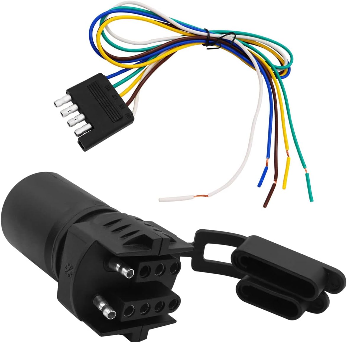 Seamaka 5 Way Flat Female Trailer Wiring Harness + 7 Pin