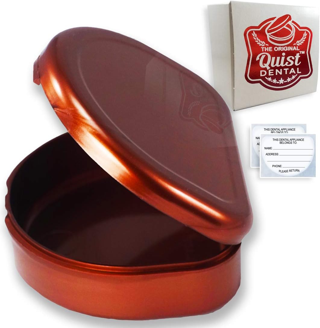 QUIST (TM) Solid Orthodontic Retainer Case (Copper)