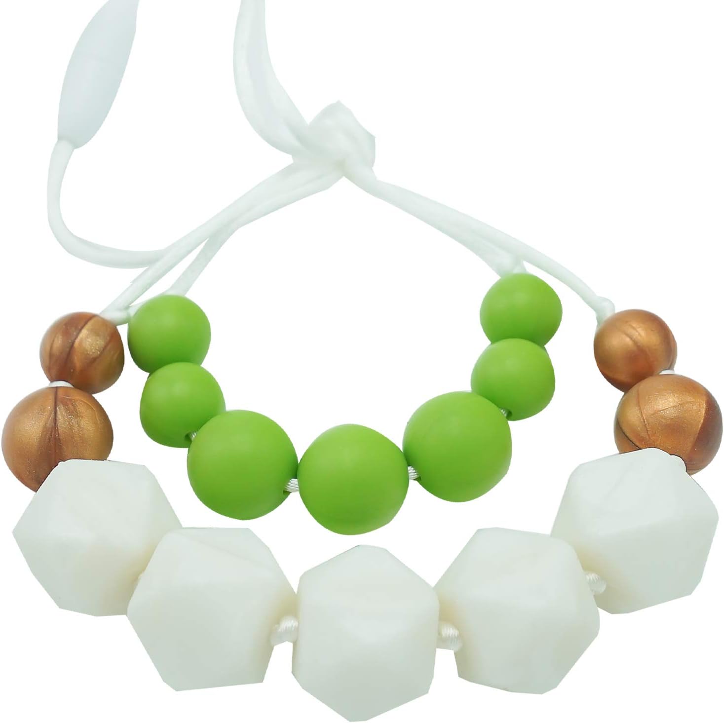 Baby Teething Necklace For Mom To Wear | Great New Mom Present | Nursing Necklace Silicone Teething Beads | Silicone Chewing Jewelry For Breastfeeding Babies Not Amber | Teething Rings For Babies